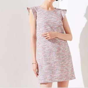 Loft Boucle Flutter Shift Dress
